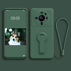 Ultra-thin Silicone Gel Soft Case Cover with Stand for Xiaomi Mi 12 Ultra 5G Green