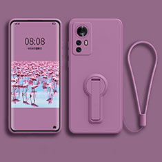 Ultra-thin Silicone Gel Soft Case Cover with Stand for Xiaomi Mi 12S Pro 5G Purple