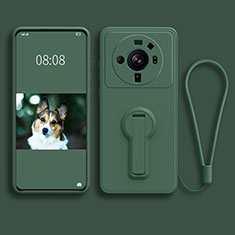 Ultra-thin Silicone Gel Soft Case Cover with Stand for Xiaomi Mi 12S Ultra 5G Green