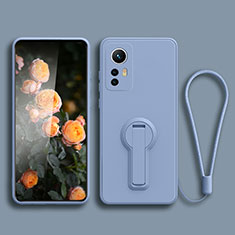 Ultra-thin Silicone Gel Soft Case Cover with Stand for Xiaomi Mi 12T Pro 5G Lavender Gray