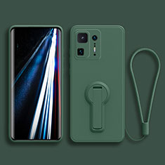 Ultra-thin Silicone Gel Soft Case Cover with Stand for Xiaomi Mi Mix 4 5G Midnight Green