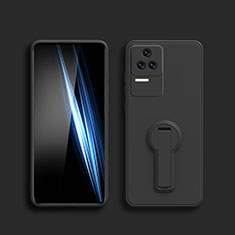 Ultra-thin Silicone Gel Soft Case Cover with Stand for Xiaomi Poco F4 5G Black
