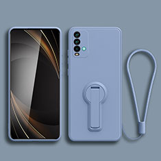 Ultra-thin Silicone Gel Soft Case Cover with Stand for Xiaomi Redmi 9T 4G Lavender Gray