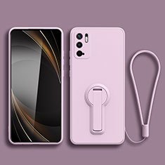 Ultra-thin Silicone Gel Soft Case Cover with Stand for Xiaomi Redmi Note 10T 5G Clove Purple