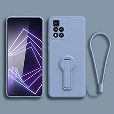 Ultra-thin Silicone Gel Soft Case Cover with Stand for Xiaomi Redmi Note 11 Pro+ Plus 5G Lavender Gray