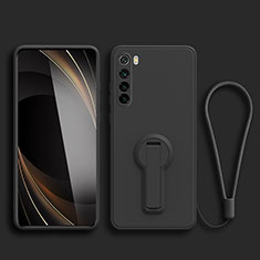 Ultra-thin Silicone Gel Soft Case Cover with Stand for Xiaomi Redmi Note 8 (2021) Black