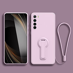 Ultra-thin Silicone Gel Soft Case Cover with Stand for Xiaomi Redmi Note 8 (2021) Clove Purple