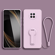 Ultra-thin Silicone Gel Soft Case Cover with Stand for Xiaomi Redmi Note 9 5G Clove Purple