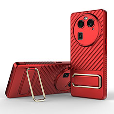 Ultra-thin Silicone Gel Soft Case Cover with Stand KC1 for Oppo Find X6 Pro 5G Red