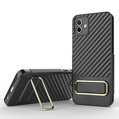 Ultra-thin Silicone Gel Soft Case Cover with Stand KC1 for Samsung Galaxy A04E Black