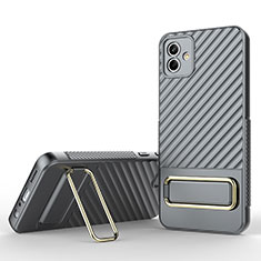 Ultra-thin Silicone Gel Soft Case Cover with Stand KC1 for Samsung Galaxy A04E Gray