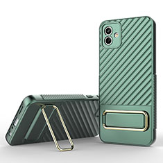 Ultra-thin Silicone Gel Soft Case Cover with Stand KC1 for Samsung Galaxy A04E Green