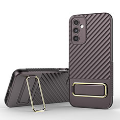 Ultra-thin Silicone Gel Soft Case Cover with Stand KC1 for Samsung Galaxy A14 5G Brown