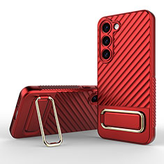 Ultra-thin Silicone Gel Soft Case Cover with Stand KC1 for Samsung Galaxy S22 5G Red