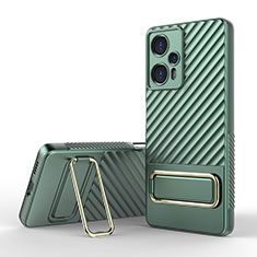 Ultra-thin Silicone Gel Soft Case Cover with Stand KC1 for Xiaomi Poco F5 5G Green