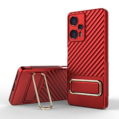 Ultra-thin Silicone Gel Soft Case Cover with Stand KC1 for Xiaomi Poco F5 5G Red