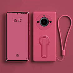 Ultra-thin Silicone Gel Soft Case Cover with Stand S01 for Realme 11 Pro 5G Hot Pink