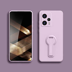 Ultra-thin Silicone Gel Soft Case Cover with Stand S01 for Xiaomi Poco F5 5G Clove Purple