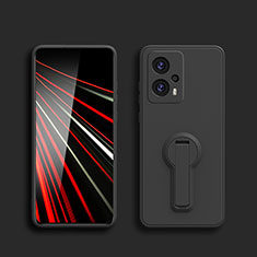 Ultra-thin Silicone Gel Soft Case Cover with Stand S01 for Xiaomi Redmi Note 11T Pro 5G Black