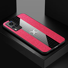 Ultra-thin Silicone Gel Soft Case Cover X01L for Vivo X60 Pro 5G Red