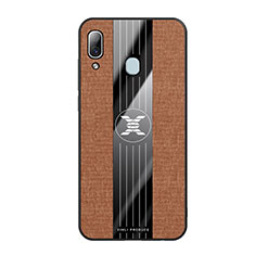 Ultra-thin Silicone Gel Soft Case Cover X02L for Samsung Galaxy A20 Brown
