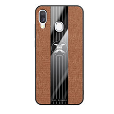Ultra-thin Silicone Gel Soft Case Cover X02L for Samsung Galaxy A40 Brown