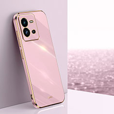 Ultra-thin Silicone Gel Soft Case Cover XL1 for Vivo V25 5G Pink