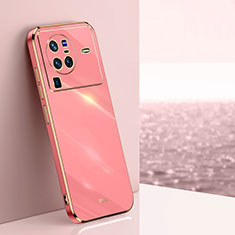 Ultra-thin Silicone Gel Soft Case Cover XL1 for Vivo X80 Pro 5G Hot Pink