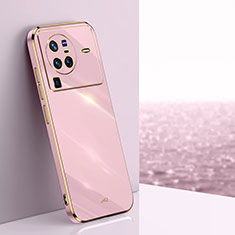 Ultra-thin Silicone Gel Soft Case Cover XL1 for Vivo X80 Pro 5G Pink