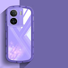 Ultra-thin Silicone Gel Soft Case Cover YK1 for Vivo iQOO Z7x 5G Purple