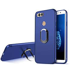 Ultra-thin Silicone Gel Soft Case with Finger Ring Stand A01 for Huawei Honor 7X Blue