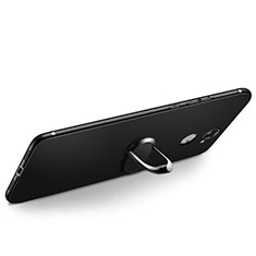 Ultra-thin Silicone Gel Soft Case with Finger Ring Stand A02 for Huawei Y7 Prime Black
