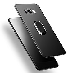 Ultra-thin Silicone Gel Soft Case with Finger Ring Stand A02 for Samsung Galaxy S8 Plus Black