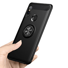 Ultra-thin Silicone Gel Soft Case with Finger Ring Stand A02 for Xiaomi Redmi Note 5 Black