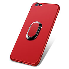 Ultra-thin Silicone Gel Soft Case with Finger Ring Stand A03 for Apple iPhone 6S Red
