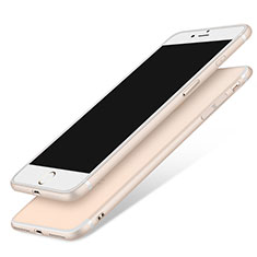 Ultra-thin Silicone Gel Soft Case with Finger Ring Stand A04 for Apple iPhone 7 Plus Gold