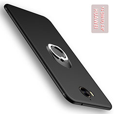 Ultra-thin Silicone Gel Soft Case with Finger Ring Stand for Huawei Honor Play 6 Black