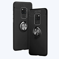 Ultra-thin Silicone Gel Soft Case with Magnetic Finger Ring Stand A02 for Huawei Mate 20 Black