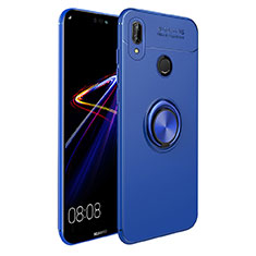 Ultra-thin Silicone Gel Soft Case with Magnetic Finger Ring Stand A02 for Huawei Nova 3i Blue