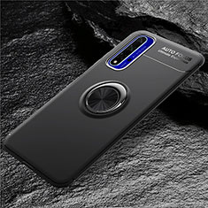 Ultra-thin Silicone Gel Soft Case with Magnetic Finger Ring Stand for Huawei Honor 20S Black