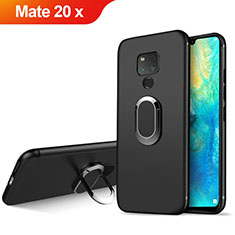 Ultra-thin Silicone Gel Soft Case with Magnetic Finger Ring Stand for Huawei Mate 20 X Black