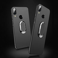 Ultra-thin Silicone Gel Soft Case with Magnetic Finger Ring Stand for Xiaomi Redmi 7 Black