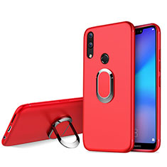 Ultra-thin Silicone Gel Soft Cover with Finger Ring Stand for Huawei Nova 3e Red