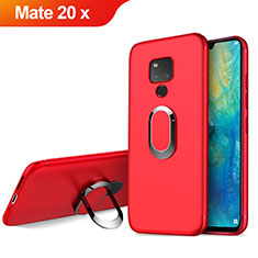 Ultra-thin Silicone Gel Soft Cover with Magnetic Finger Ring Stand for Huawei Mate 20 X 5G Red