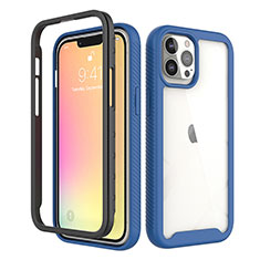 Ultra-thin Silicone Gel Soft Matte Finish Front and Back Case 360 Degrees Cover for Apple iPhone 13 Pro Blue