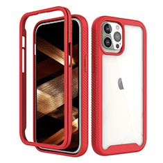Ultra-thin Silicone Gel Soft Matte Finish Front and Back Case 360 Degrees Cover for Apple iPhone 14 Pro Max Red