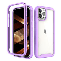 Ultra-thin Silicone Gel Soft Matte Finish Front and Back Case 360 Degrees Cover for Apple iPhone 14 Pro Purple