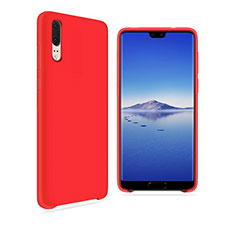 Ultra-thin Silicone Gel Soft Matte Finish Front and Back Case 360 Degrees Cover for Huawei P20 Red