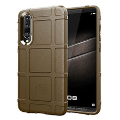 Ultra-thin Silicone Gel Soft Matte Finish Front and Back Case 360 Degrees Cover for Huawei P30 Brown
