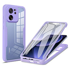 Ultra-thin Silicone Gel Soft Matte Finish Front and Back Case 360 Degrees Cover for Xiaomi Mi 13T 5G Clove Purple